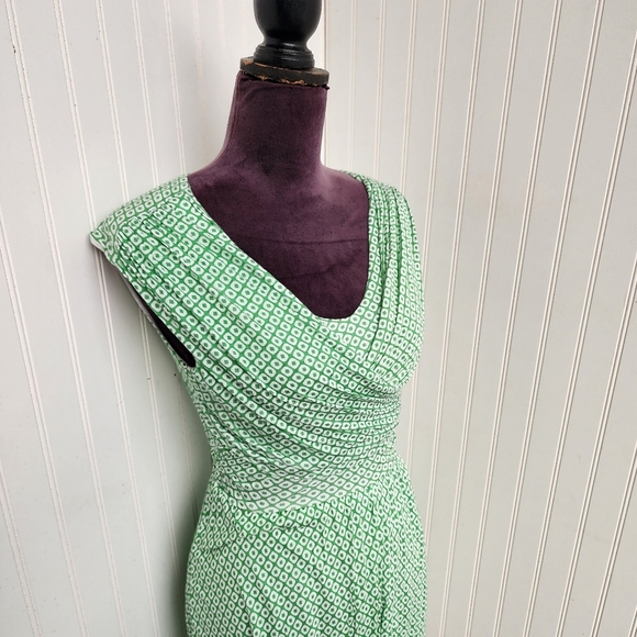 Charter Club Spring Dress Women's Geo Print Sleeveless Stretch Green Modal PS - Picture 2 of 12